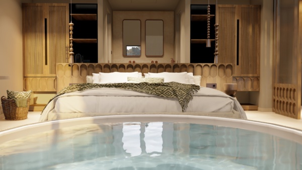 Luxury Suite with heated Jacuzzi & Panoramic view - Bedroom