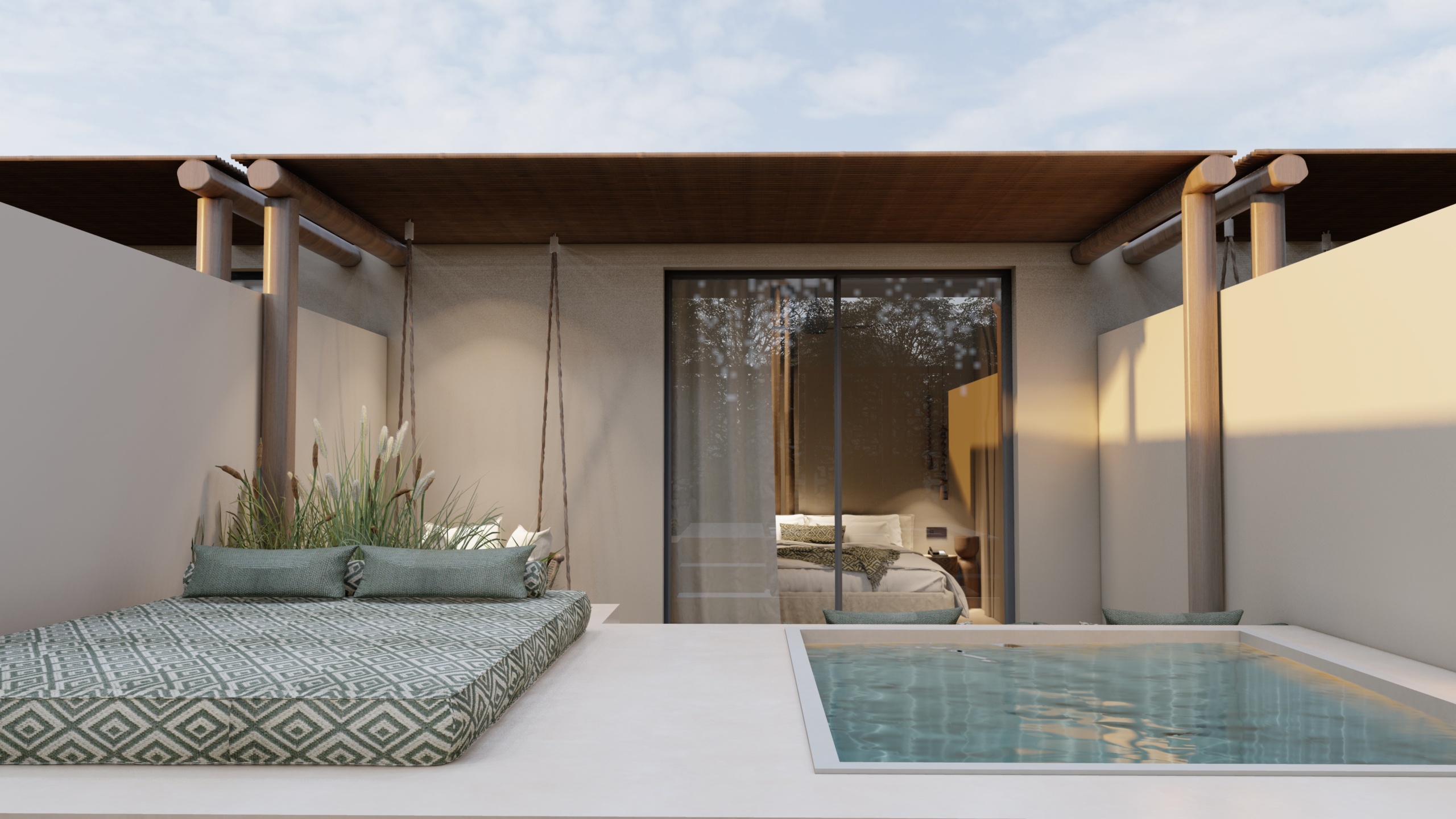 Premium Double  Twin Rooms with heated Jacuzzi & Pool View - eranda
